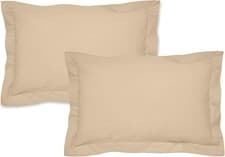Image of Bianca 200 Thread Count Cotton Percale Oxford Pillowcase Pair Natural