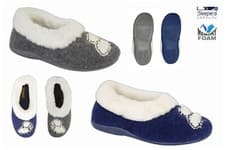 Image of SLEEPERS LS856 NIKKI Ladies Comfort Faux Fur Cuff Sheep Full Slippers