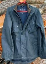 Image of Barbour International Men's Nomic Wax Jacket Olive Bikers Jacket MEDIUM