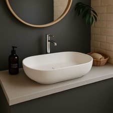 Image of RAK Feeling Oval Countertop Wash Basin 550mm Wide - Matt White