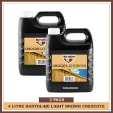 Image of 2 x 4L Bartoline Creocote Oil Based Timber Treatment Light Brown Creosote 8L