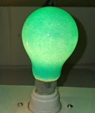 Image of 6 x 60 Watt 240V BC / B22d Green Coloured GLS Festoon Light Bulb BAYONET