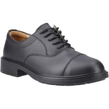 Image of Mens Amblers Brogue Safety Shoes Steel Toe Lace-Ups PU Sole Black UK Sizes 6-14