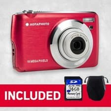 Image of Agfa Photo Realishot DC8200 Digital Camera -( red) INC 16GB CARD AND CASE