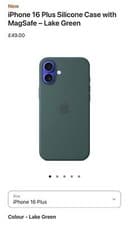 Image of Apple Silicone Case with MagSafe for iPhone 16 Plus - Lake Green