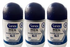 Image of 3 X Sanex Men Dermo Active Control Roll-On Deodorant for Normal Skin 50 Ml