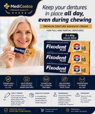 Image of 6x 40g Fixodent Plus Unbeatable Bite - Premium Denture Adhesive Cream