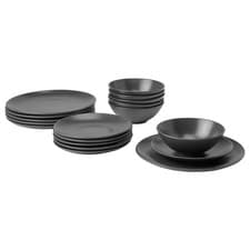 Image of FÄRGKLAR 18-Piece Dinner Set – Plates & Bowls Dining Crockery Dinnerware