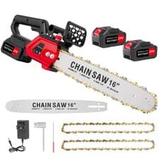 Image of 16" Electric Cordless Chainsaw Brushless Handheld Wood Saw +2 Battery & Charger