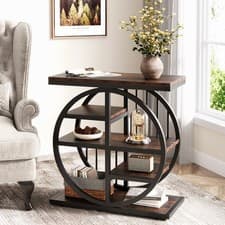 Image of End Table for Living Room, 5-Tier Industrial Narrow Side Table with Metal Frame