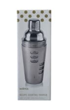 Image of Stainless Steel Cocktail Shaker 750ml – Soirée 8-Recipe Rotating Guide