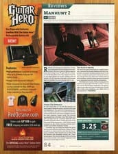 Image of 2008 Manhunt 2 Nintendo Wii REVIEW Print Ad/Poster Guitar Hero Video Game Art