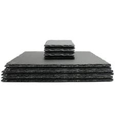 Image of Placemats & Coasters Natural Slate 12pc Dinner Place Mats Serving Boards | M&W