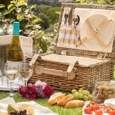 Image of Wicker luxury Picnic hamper for 2 person with cooler bag