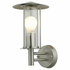 Image of Modern Outdoor IP44 Lantern Style Wall Porch Light Black or Stainless Steel