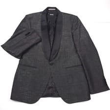 Image of Hugo Boss Gray Jeckson 231 Wool Shawl Lapel Tux Dinner Jacket Mens Size 40R