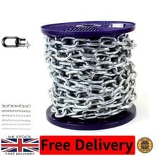Image of Strong 6MM Galvanised Steel Security Chain - 1 Metre Length for Versatile Use