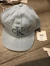 Image of Calvin Klein CK Monogram Denim Cap Light Blue OS Adjustable BNWT