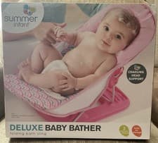 Image of Summer Infant Deluxe Baby Bather Folding Bath Sling Pink New