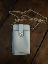Image of Accessorize Cream Phone Bag, Chain Strap, Card Slots, NWOT