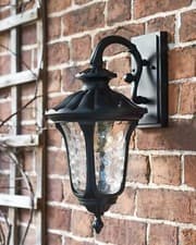 Image of 48cm Victorian Aluminium Top Fix Wall Lantern Outdoor Garden Lighting - IP44