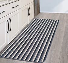 Image of New Machine Washable Non Slip Mats Modern Colours Striped Kitchen Utility Runner