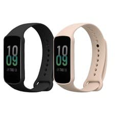 Image of kwmobile Straps Compatible with Amazfit Band 7 - Large, black / beige 