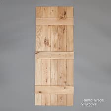 Image of V Grooved Solid Oak Internal Ledged Door - Oak Ledged Doors - Cottage Doors