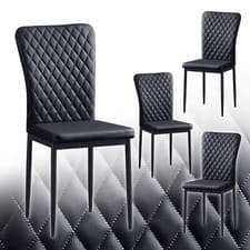 Image of 4/6X Dining Chairs Velvet/Suede/PU High Backrest Padded Seat Kitchen Home