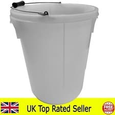 Image of 25 litre 25l white plasterers plaster bucket 5 gallon with measurement