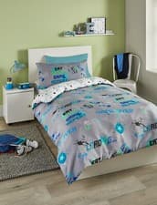 Image of Bedlam Game Glow In Dark Children's Reverse Duvet Cover Bedroom Collection Grey