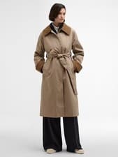 Image of NEW Barbour Women's Reagan Showerproof Longline Trench Coat - Beige - UK 14