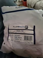 Image of PLUMBRIGHT 22mm x 22mm x 22mm End Feed Equal Tee Fitting