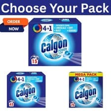 Image of Calgon 4-in-1 Washing Machine Cleaner Tab 750ml Limescale Remover Water Softener