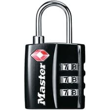 Image of Master Lock TSA 3-Digit Combination Black Finish 30mm Padlock