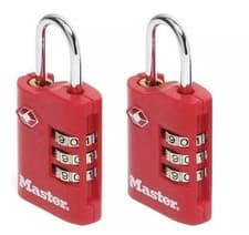 Image of Master Lock Tsa Combination Zinc Padlocks 3 Digit 30Mm X 2 MLK4686EURT