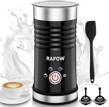 Image of RAFOW Milk Frother Electric 4 in 1-Automatic Milk Steamer 300ml, Hot & Cold Milk