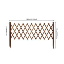 Image of Stretchable Wooden Picket Fence Fencing Garden Wood Lawn Border Edging Panel 2M