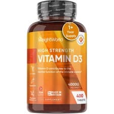 Image of Vitamin D3 - 400 Tablets - 4000IU - 1+ year supply - Teeth, Bone & muscle health