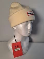 Image of Hunter Play Essential Beanie Wool Blend Cream White Adult One Size Cuff BNWT 