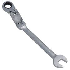 Image of 17mm Metric Double Jointed Flexi Ratchet Combination Spanner Wrench 72 Teeth