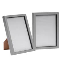 Image of Nicola Spring 3D Box Photo Frames - A4 (8" x 12") - Grey - Pack of 2