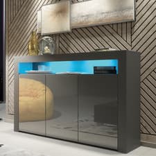Image of TV Unit 155cm Sideboard Cabinet TV Stand Living Room High Gloss Doors