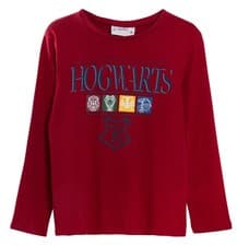 Image of Harry Potter Long Sleeve T-Shirt Kids Hogwarts Crest Tee House Teams Baseball To