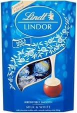 Image of Lindt Lindor Milk and White Chocolate Truffles Box - Approx 16 balls, 200 g
