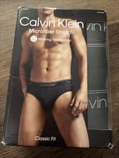 Image of Men's Calvin Klein Bikini Hip BRIEFS Microfiber Stretch 5 Pack Black MED Wicking