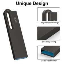 Image of 128GB 64GB USB 3.0 Flash Drive Memory Stick High-speed Metal Thumb Drive U Disks