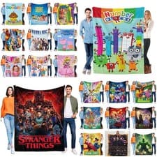 Image of Kids Characters 3D Fleece Blanket Throw Sofa Bed Warm Soft Blanket Flannel GiftT