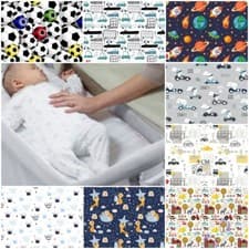 Image of 2x FITTED SHEETS compatible with CHICCO NEXT 2 ME crib bed cover BOYS CARS BALL