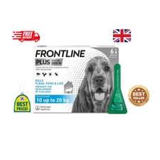 Image of FRONTLINE PLUS Flea and Tick Treatment for Medium Dogs (10kg-20kg) 6 Pipettes